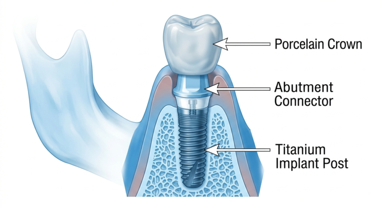 Dentist performing dental implant procedure at Asthetik Dental Karachi