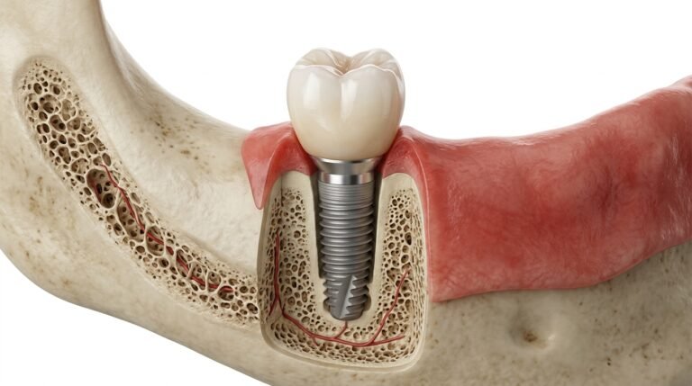 Dental implant replacing a missing tooth